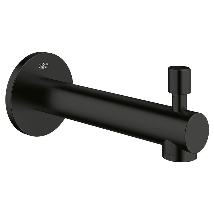 Tub Spout Concetto with Diverter Matte Black 6-11/16 Inch Metal 1/2 Inch - Image 1