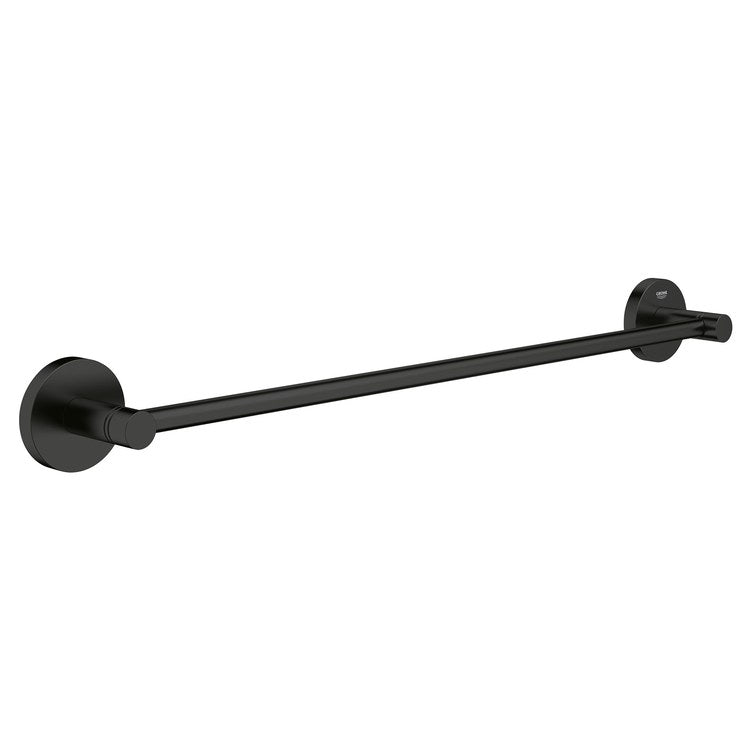Towel Bar Essentials 18 Inch Single Matte Black Metal - Image 1