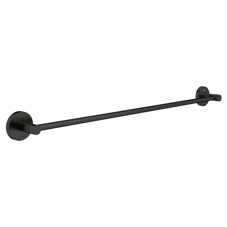 Towel Bar Essentials 24 Inch Single Matte Black Metal - Image 1