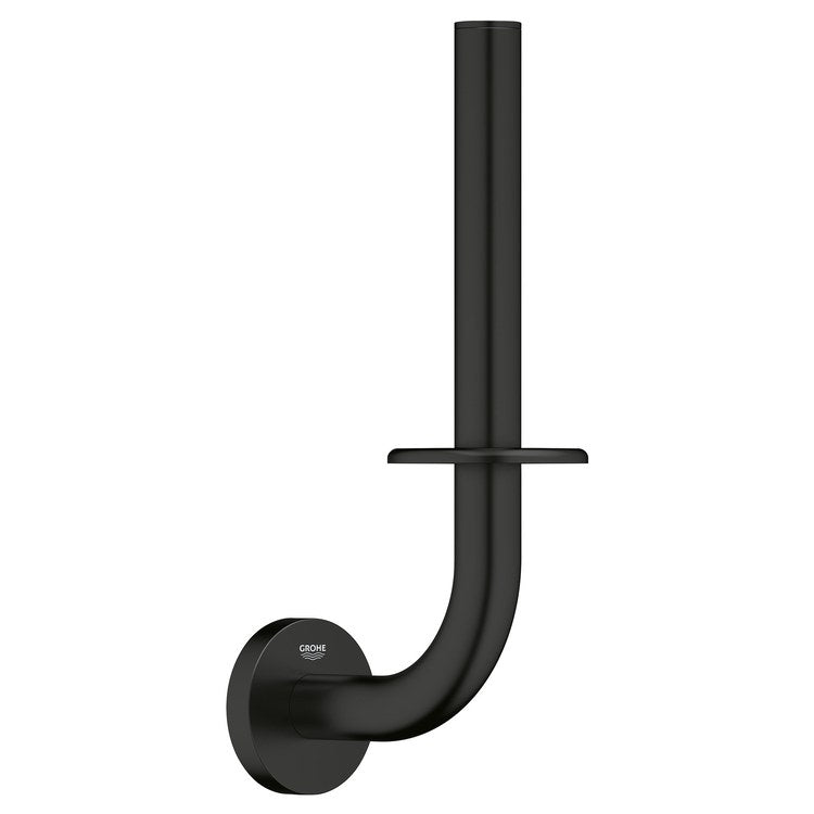 Toilet Paper Holder Essentials Spare Matte Black Metal Wall Mount - Image 1