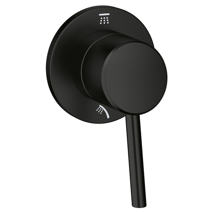 Diverter Trim Concetto 2 Way Matte Black 1 Lever ADA for 29900/29901 Rough-In Valves
