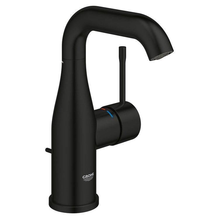 Lavatory Faucet Essence M-Size 1 Lever ADA CALGreen/CEC/WaterSense Matte Black 1.2 Gallons per Minute Swivel Less Drain 1 Hole EcoJoy/QuickFix/StarLight/SilkMove
