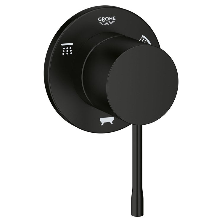 Diverter Trim Essence 3 Way Matte Black 1 Lever ADA for 29902/29903 Rough-In Valves