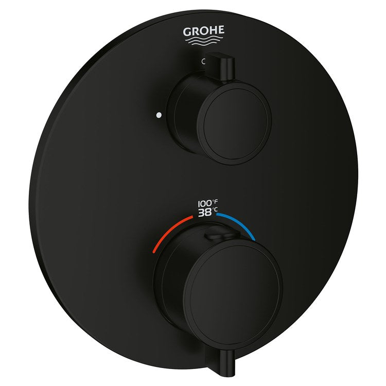 Thermostatic Valve Trim Grohtherm 2 Function 2 Lever Matte Black ADA - Image 1
