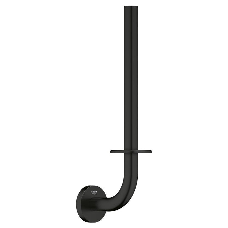 Toilet Paper Holder Essentials Double Spare Matte Black Metal Wall Mount - Image 1