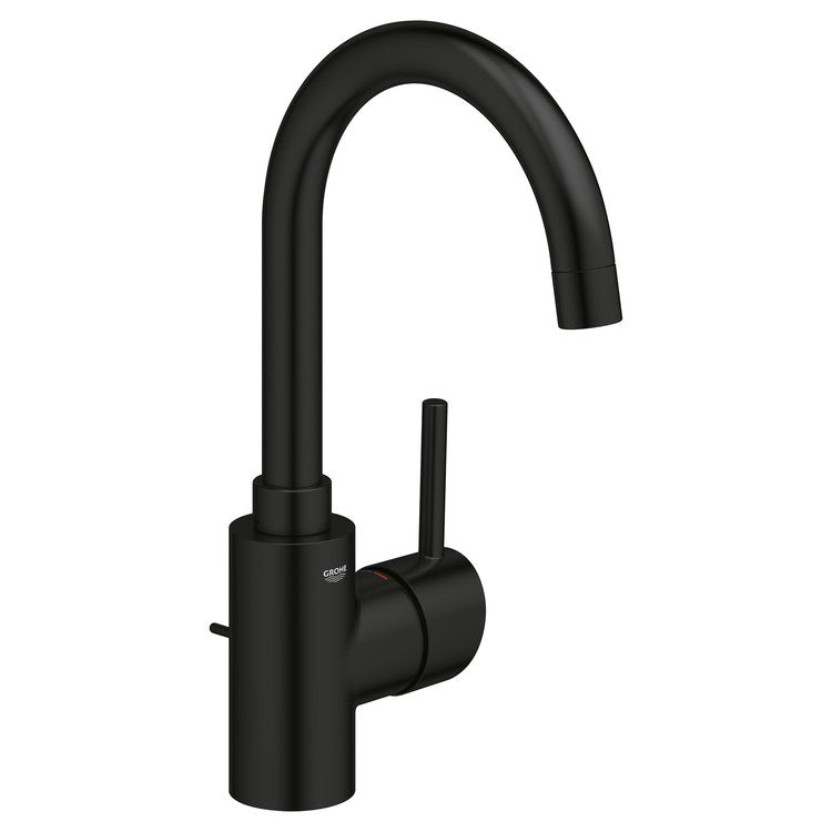 Lavatory Faucet Concetto L-Size 1 Lever ADA CALGreen/CEC/WaterSense Matte Black 1.2 Gallons per Minute Gooseneck Pop-Up 1 Hole EcoJoy/QuickFix/Starlight/SilkMove/Zero