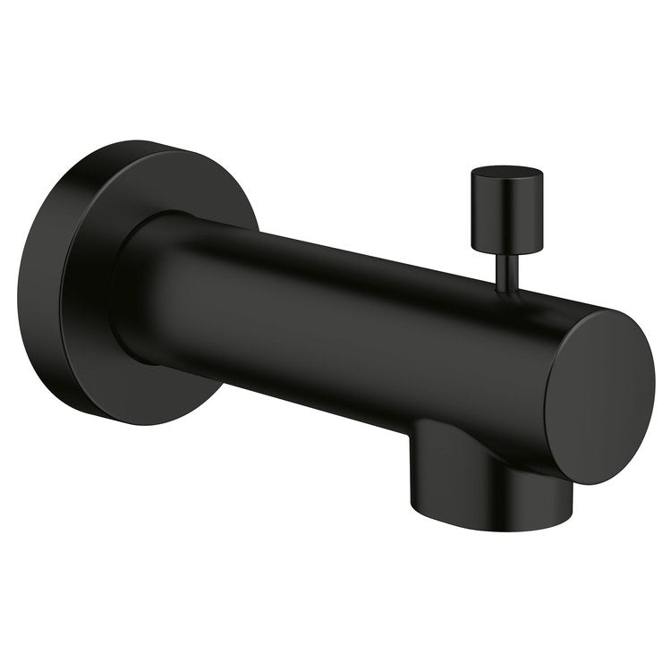 Tub Spout Concetto Slip-Fit with Diverter Matte Black 4-11/16 Inch Metal 1/2 Inch