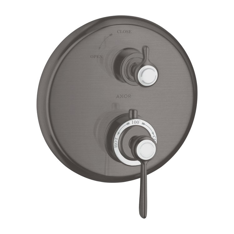 Thermostatic Trim Montreux with Volume Control 2 Lever Brushed Black Chrome ADA for Requires Rough 01850181 6.0 Gallons per Minute Escutcheon Handle Metal
