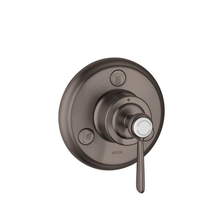 Diverter Trim Montreux Trio/Quattro Brushed Black Chrome 1 Lever ADA - Image 1