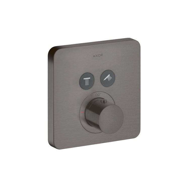 Thermostatic Trim ShowerSolutions Softsquare 2 Function 1 Knob Brushed Black Chrome 7.0 Gallons per Minute Metal