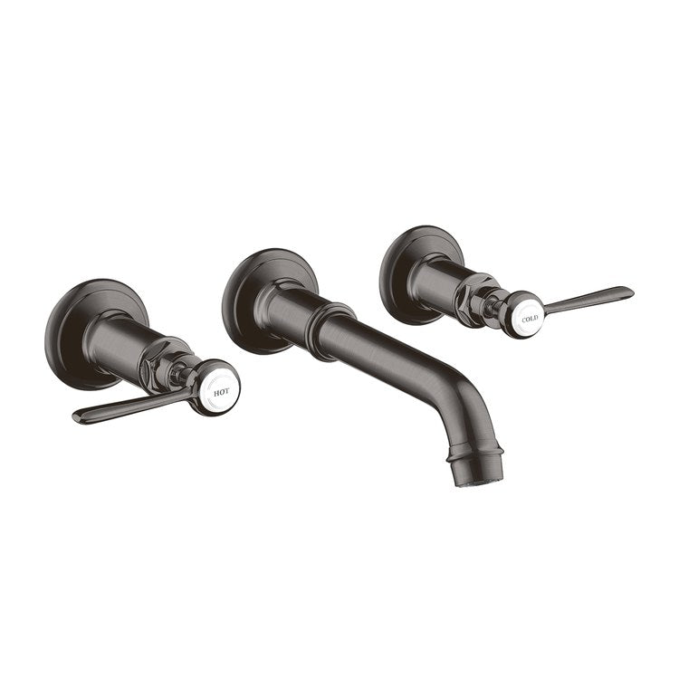 Lavatory Trim Montreux Wall Mount Widespread 2 Lever Brushed Black Chrome ADA Rigid 1.2 Gallons per Minute - Image 1