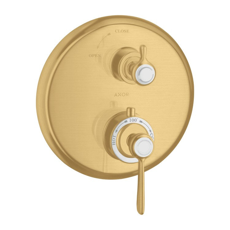 Thermostatic Trim Montreux with Volume Control 2 Lever Brushed Gold Optic ADA for Requires Rough 01850181 6.0 Gallons per Minute Escutcheon Handle Metal