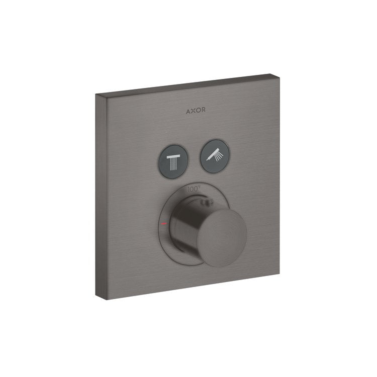 Thermostatic Trim ShowerSolutions Square 2 Function 1 Knob Brushed Black Chrome 8.0 Gallons per Minute Metal