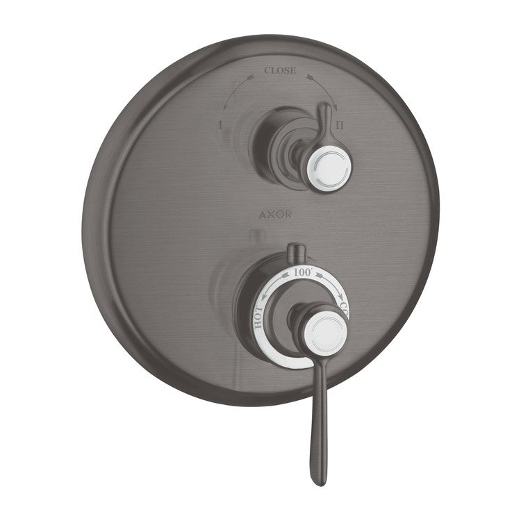 Thermostatic Trim Montreux with Volume Control and Diverter 2 Lever Brushed Black Chrome ADA for Requires Rough 01850181 7.0 Gallons per Minute Escutcheon Handle Metal