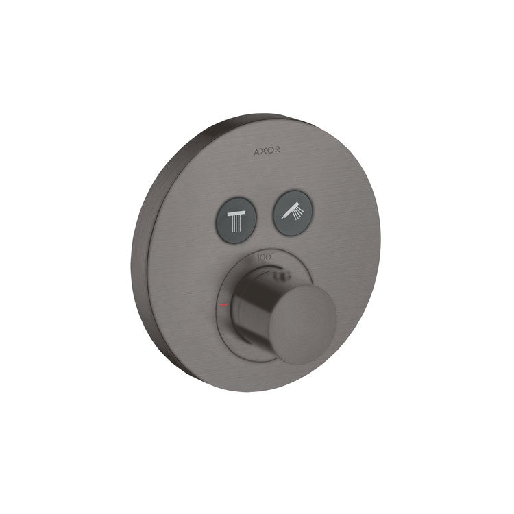 Thermostatic Trim ShowerSolutions Round 2 Function 1 Knob Brushed Black Chrome 8.0 Gallons per Minute Metal - Image 1
