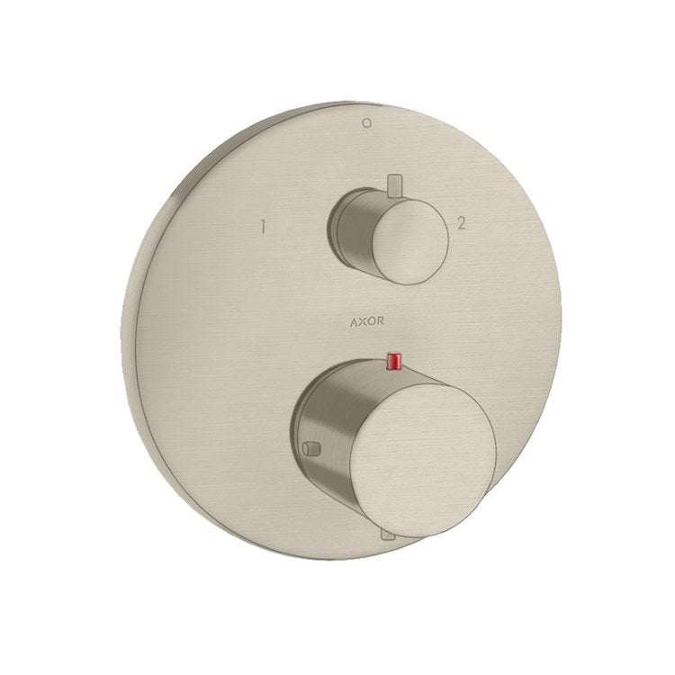 Thermostatic Trim Starck with Volume Control and Diverter 2 Knob Brushed Nickel 7.0 Gallons per Minute Metal