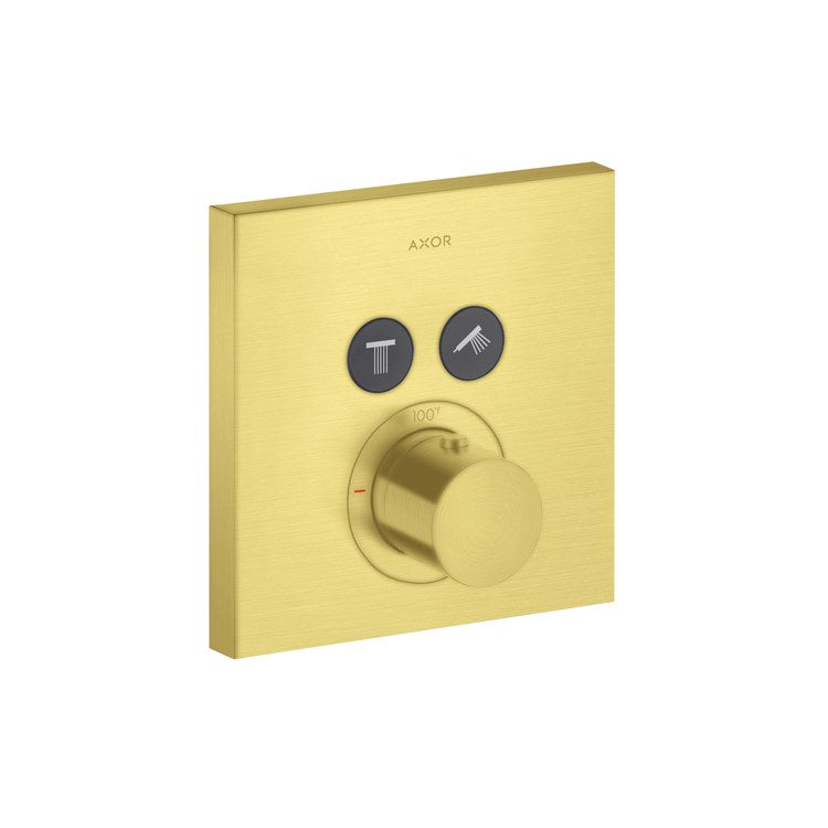 Thermostatic Trim ShowerSolutions Square 2 Function 1 Knob Brushed Gold Optic 8.0 Gallons per Minute Metal - Image 1