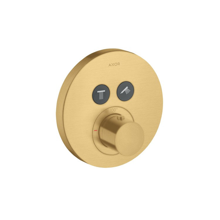 Thermostatic Trim ShowerSolutions Round 2 Function 1 Knob Brushed Gold Optic 8.0 Gallons per Minute Metal