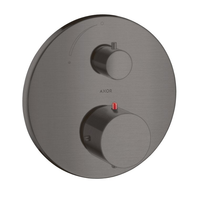 Thermostatic Trim Starck with Volume Control 2 Knob Brushed Black Chrome 6.0 Gallons per Minute Metal