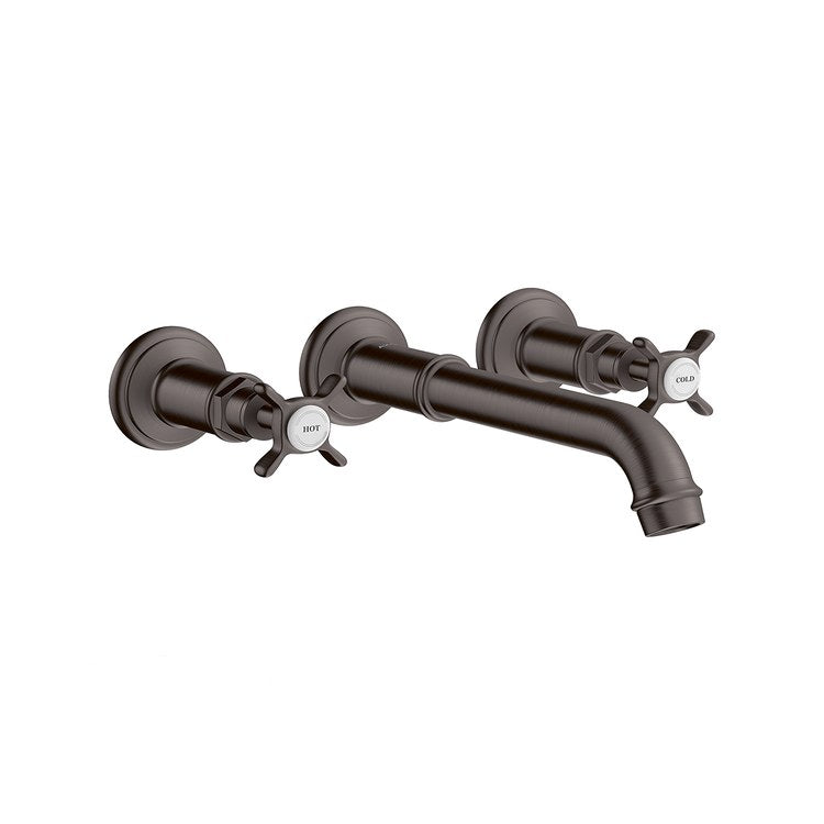 Lavatory Trim Montreux Wall Mount Widespread 2 Cross Brushed Black Chrome Rigid 1.2 Gallons per Minute - Image 1