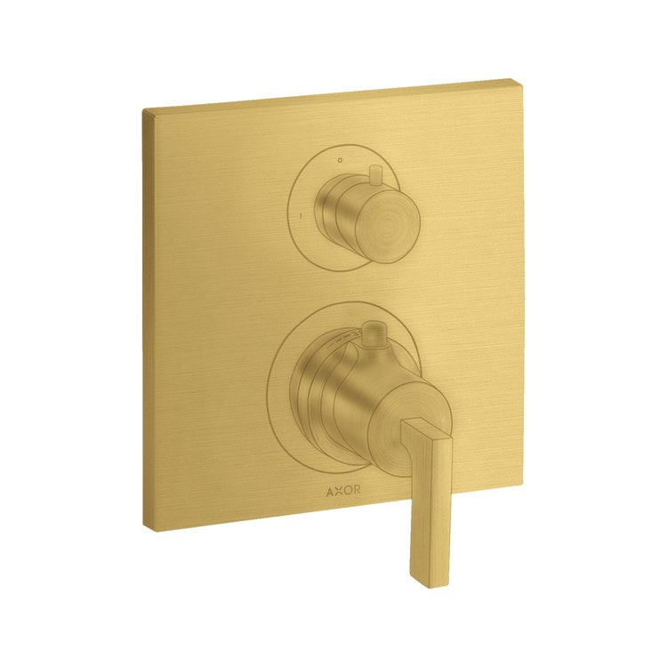 Thermostatic Trim Citterio with Volume Control and Diverter 2 Knob/Lever Brushed Gold Optic for Rough 01850181 - Image 1