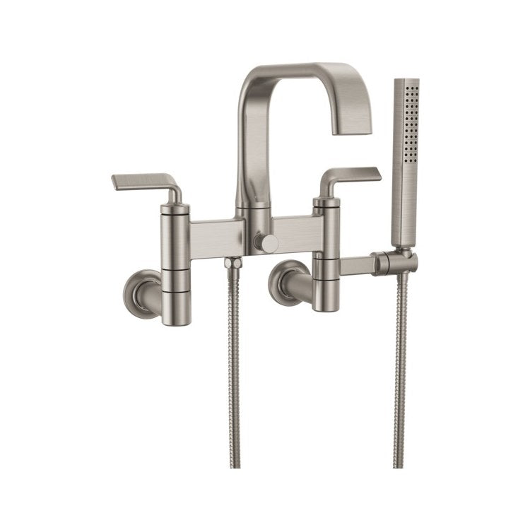 Tub Filler Trim Allaria 2 Twist Lever Brilliance Luxe Nickel ADA 8 Inch Spread 11 Gallons per Minute - Image 1