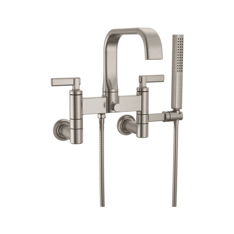 Tub Filler Trim Allaria 2 Lever Brilliance Luxe Nickel ADA 8 Inch Spread 11 Gallons per Minute - Image 1