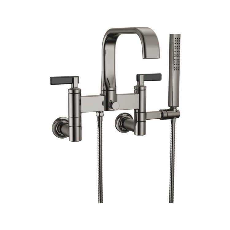 Tub Filler Trim Allaria 2 Lever Brilliance Black Onyx/Matte Black ADA 8 Inch Spread 11 Gallons per Minute - Image 1