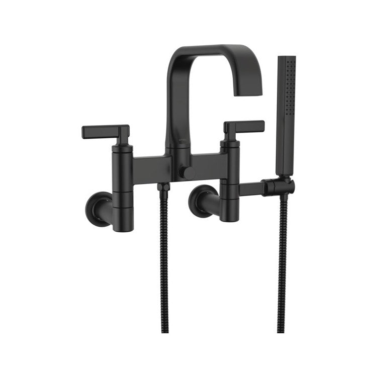 Tub Filler Trim Allaria 2 Lever Matte Black ADA 8 Inch Spread 11 Gallons per Minute - Image 1