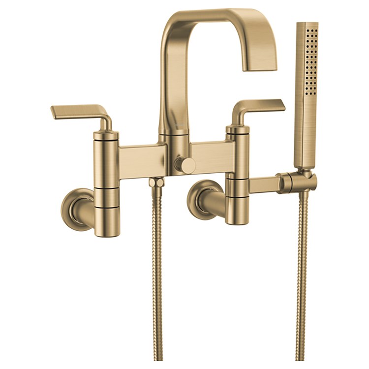 Tub Filler Trim Allaria 2 Twist Lever Brilliance Luxe Gold ADA 8 Inch Spread 11 Gallons per Minute - Image 1