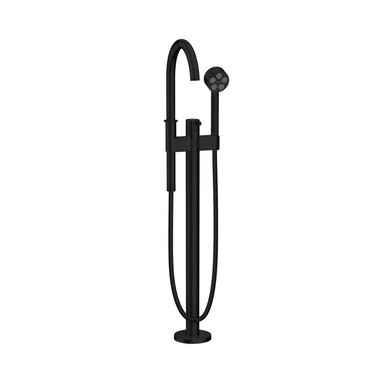 Tub Filler Trim One Freestanding with Handshower 1 Lever Matte Black WaterSense 5.5 Gallons per Minute - Image 1
