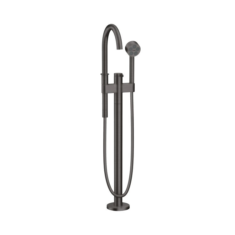 Tub Filler Trim One Freestanding with Handshower 1 Lever Brushed Black Chrome WaterSense 5.5 Gallons per Minute - Image 1
