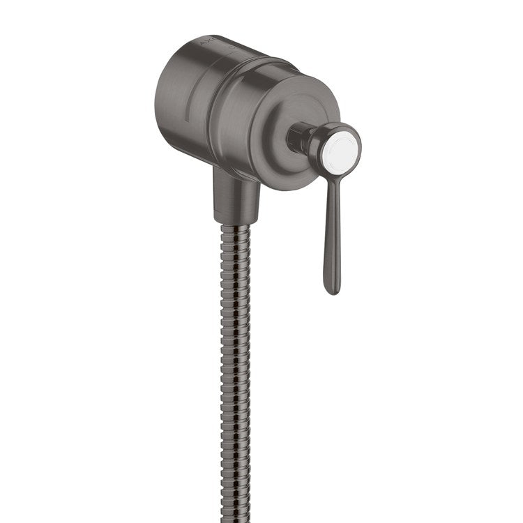 Wall Outlet Montreux with Check Valves and Volume Control Brushed Black Chrome Lever ADA - Image 1
