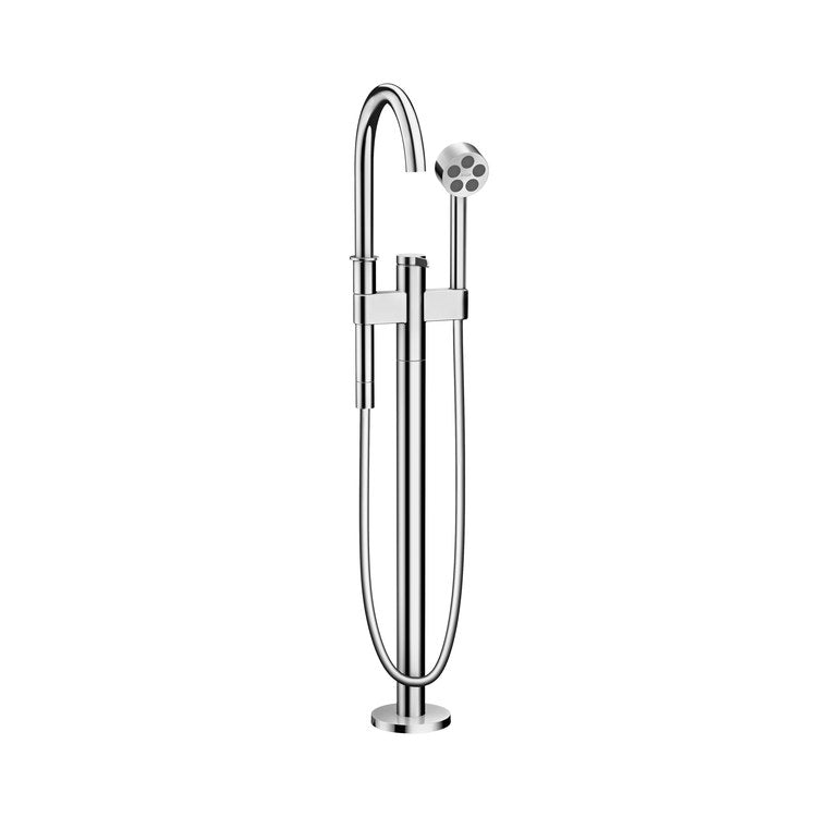 Tub Filler Trim One Freestanding with Handshower 1 Lever Chrome WaterSense 5.5 Gallons per Minute - Image 1