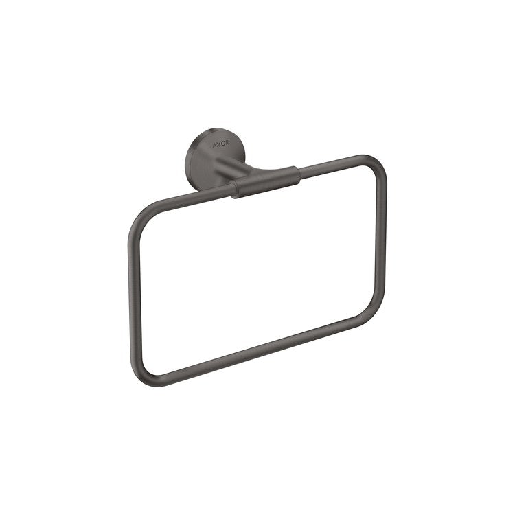 Towel Ring Universal Circular 9-7/8 Inch Closed Brushed Black Chrome Metal 2-5/8 Inch - Image 1