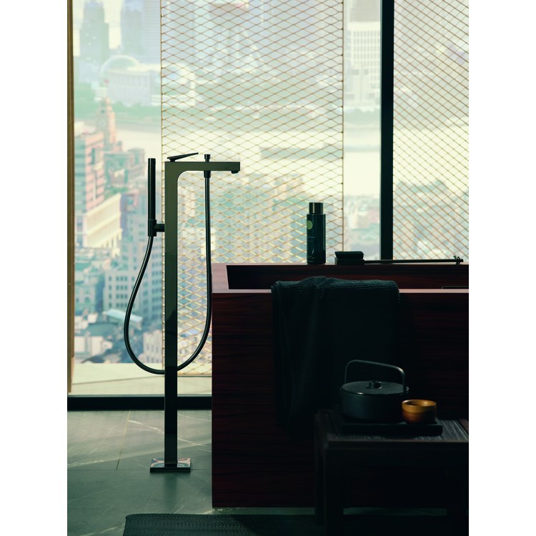 Tub Filler Trim Citterio Freestanding with Wand 1 Lever Brushed Black Chrome - Image 2