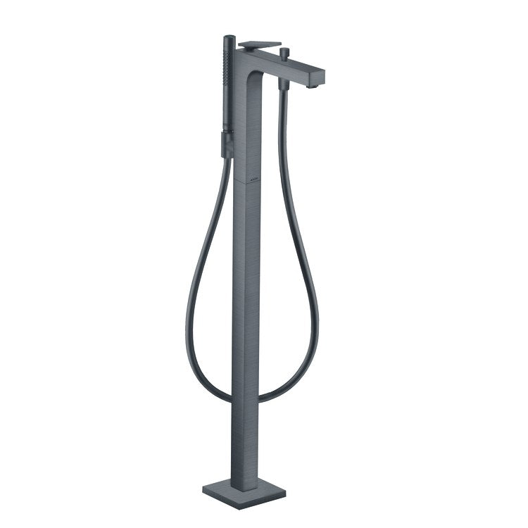 Tub Filler Trim Citterio Freestanding with Wand Rhombic Cut 1 Lever Brushed Black Chrome - Image 1