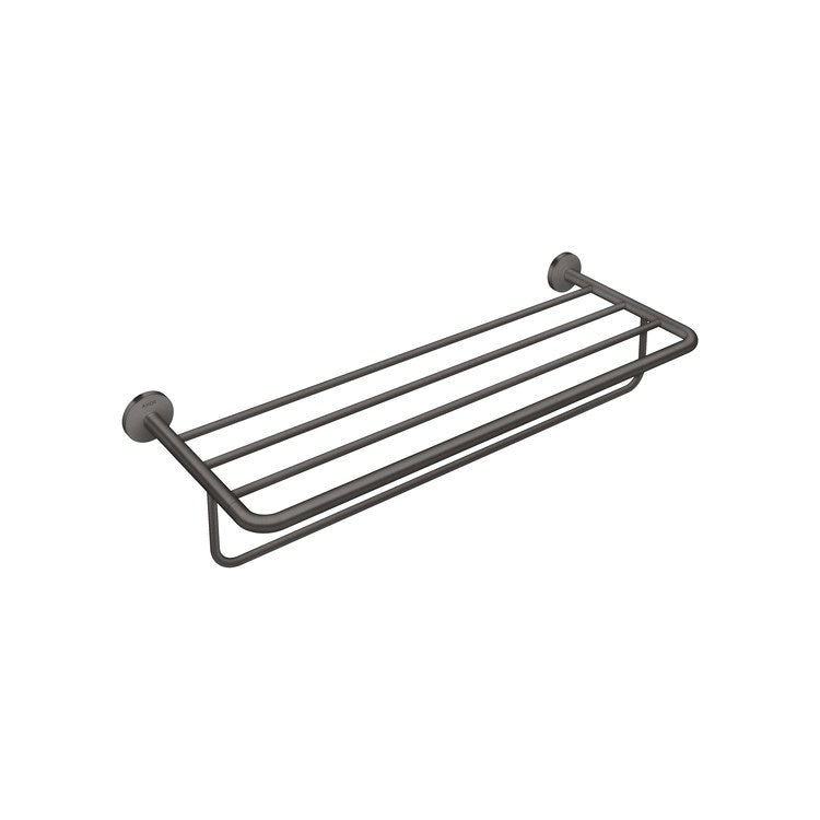 Towel Rack Universal Circular Brushed Black Chrome 24 Inch Metal 9-7/8 Inch Wall Mount - Image 1