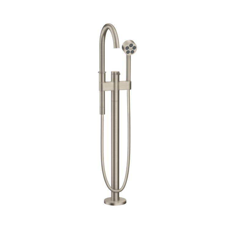Tub Filler Trim One Freestanding with Handshower 1 Lever Brushed Nickel WaterSense 5.5 Gallons per Minute - Image 1