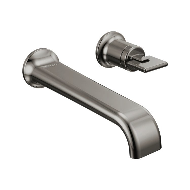Lavatory Faucet Allaria 4-1/2 Inch Spread Less Handle WaterSense Brilliance Black Onyx 1.2 Gallons per Minute Wall Fixed Less Drain 2 Hole - Image 1