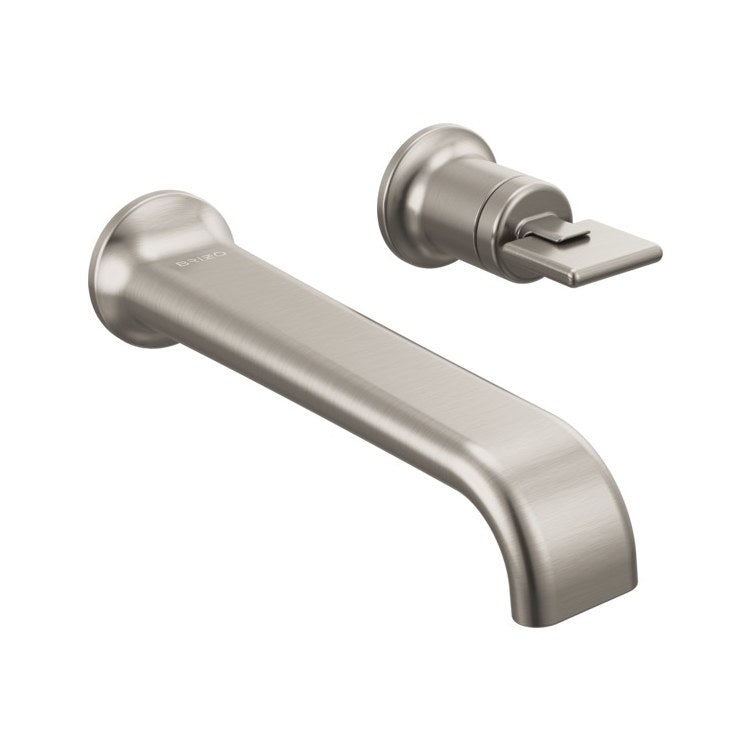 Lavatory Faucet Allaria 4-1/2 Inch Spread Less Handle WaterSense Brilliance Luxe Nickel 1.2 Gallons per Minute Wall Fixed Less Drain 2 Hole - Image 1