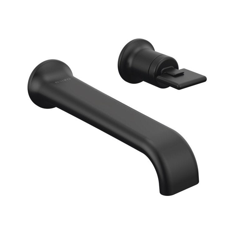 Lavatory Faucet Allaria 4-1/2 Inch Spread Less Handle WaterSense Matte Black 1.2 Gallons per Minute Wall Fixed Less Drain 2 Hole - Image 1
