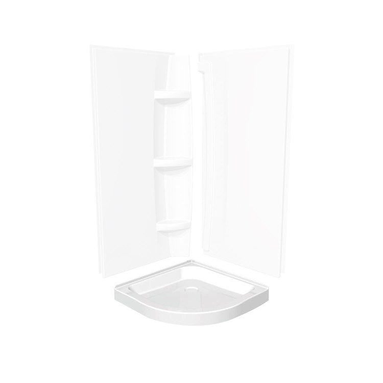 Shower Base Neo-Round Neo-Round Corner Left or Right White 32 x 32 Inch Acrylic Corner Drain - Image 3
