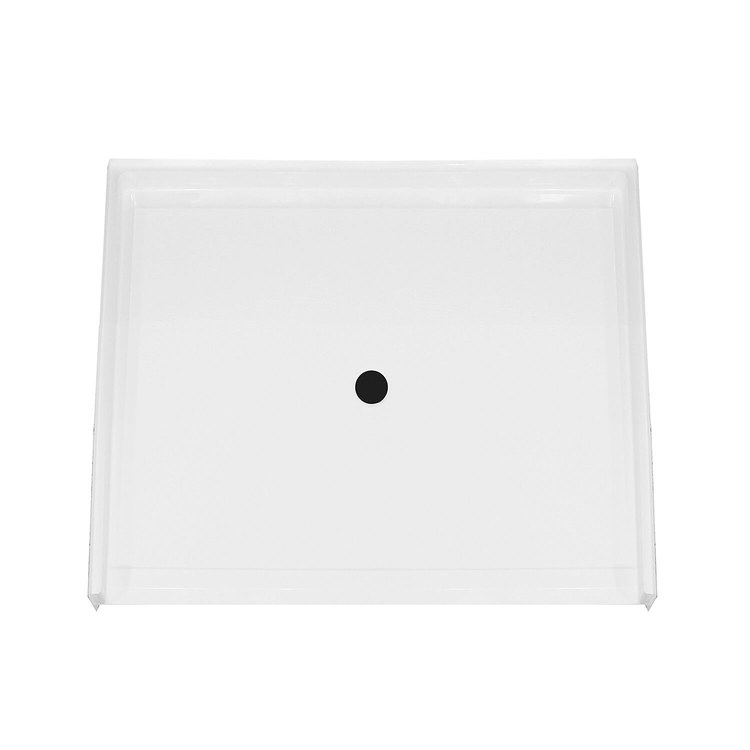 Shower Base MX QSI-3838-BF Alcove White 38 x 38 Inch AcrylX Center Drain - Image 1