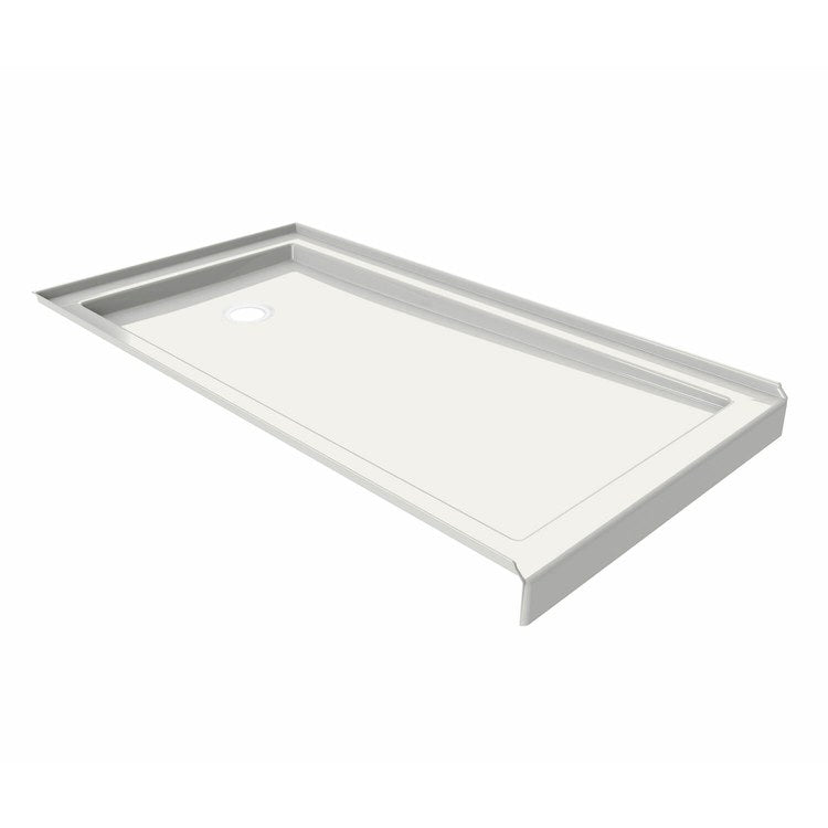 Shower Base B3 Alcove Deep White 60 x 30 Inch Acrylic Round Rear Drain - Image 2