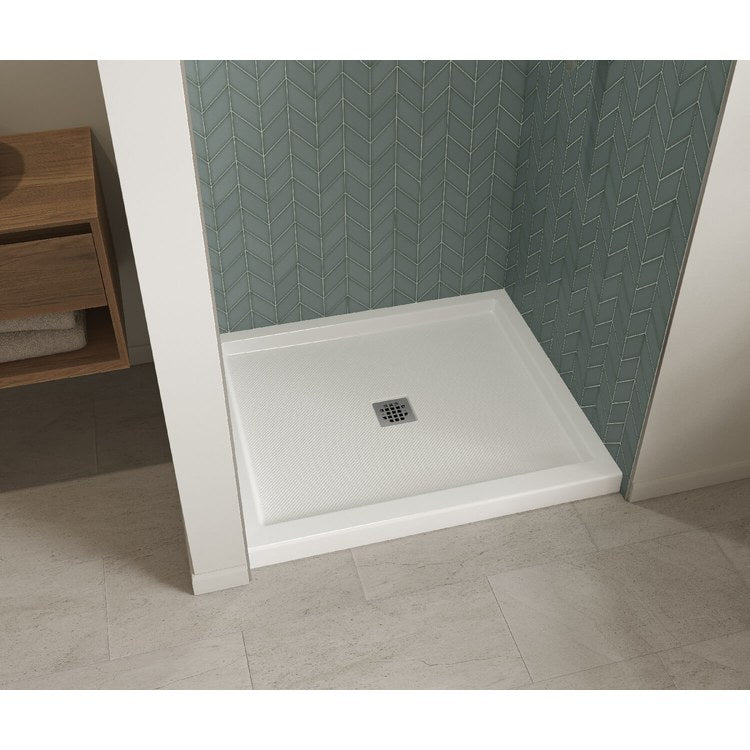 Shower Base B3 Alcove Stabili-T White 48 x 34 Inch Acrylic Square Center Drain - Image 2