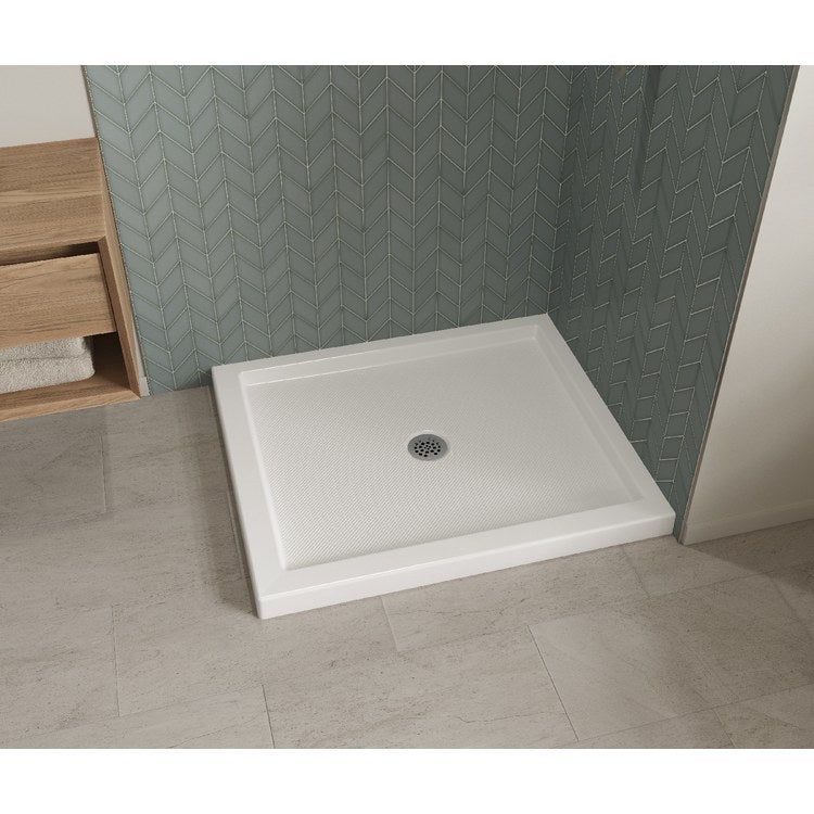 Shower Base B3 Corner Right Stabili-T White 48 x 34 Inch Acrylic Round Center Drain - Image 2