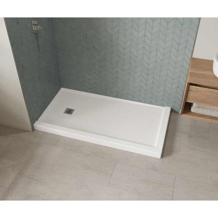 Shower Base B3X Corner Left Stabili-T White 60 x 32 Inch Acrylic Left Drain - Image 2
