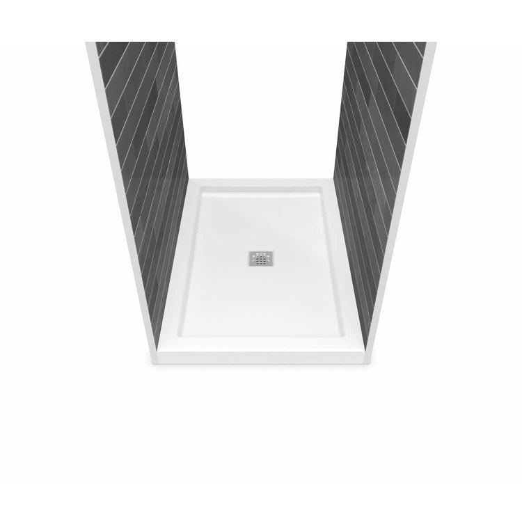Shower Base B3 Tunnel White 48 x 36 Inch Acrylic Square Center Drain - Image 1