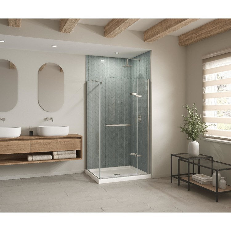 Shower Base B3 Corner Right Stabili-T White 48 x 34 Inch Acrylic Square Center Drain - Image 1